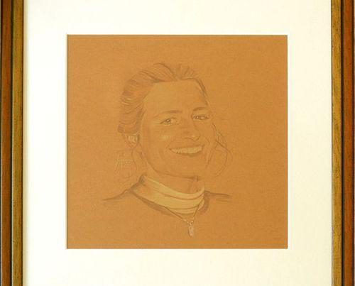 Zelfportret in kleurpotlood