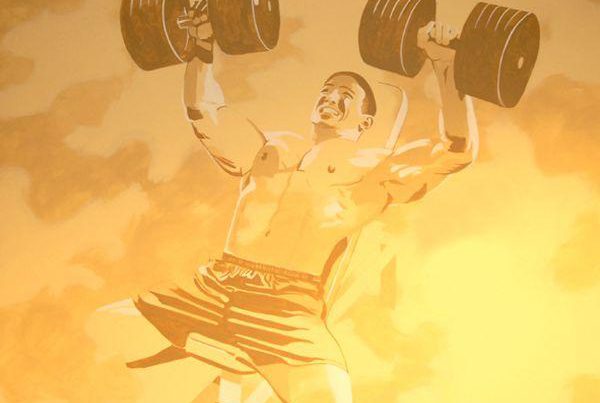 Bodybuilder fitnessruimte