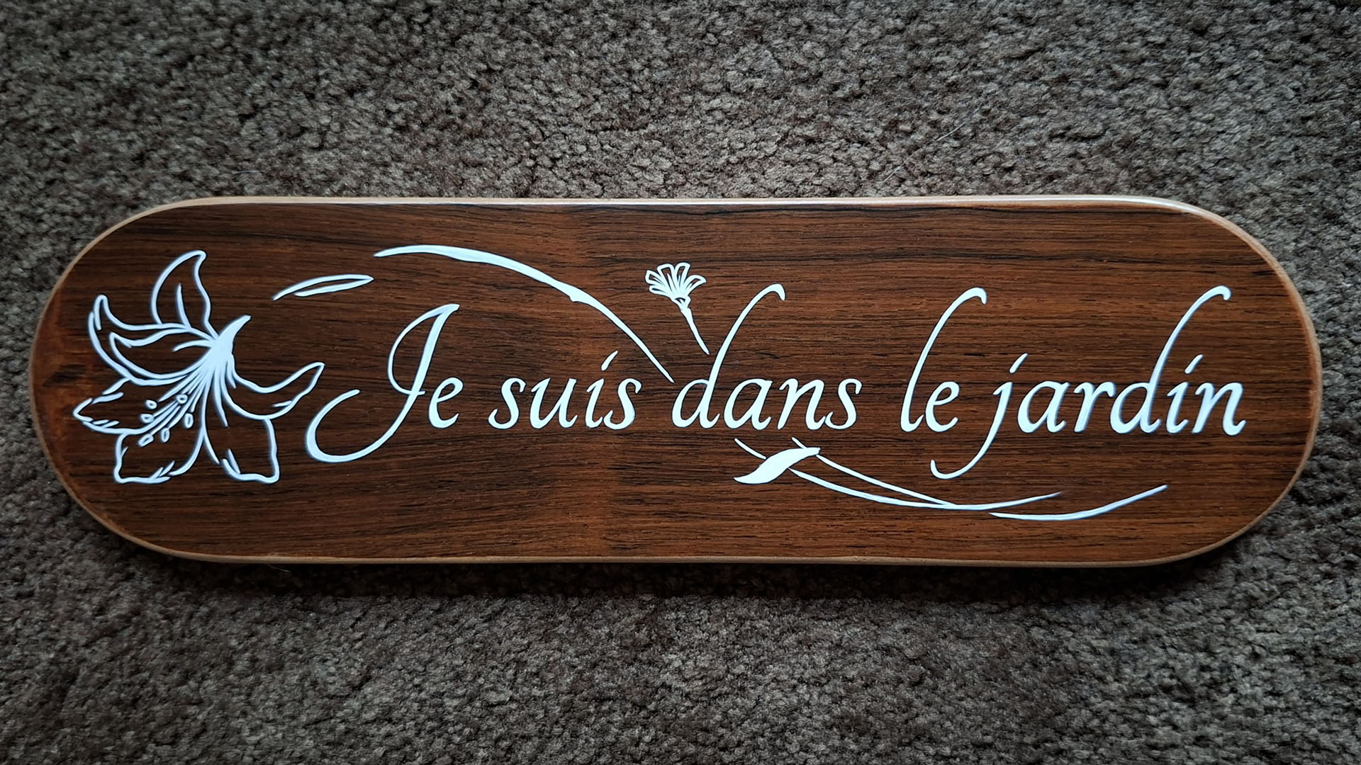 Kalligrafie - Agnes van Aarle - Tekst op houten bord - jardin