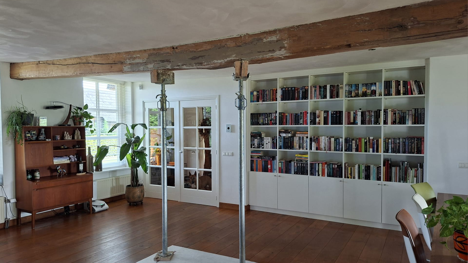 Houtimitatie op balk - resultaat